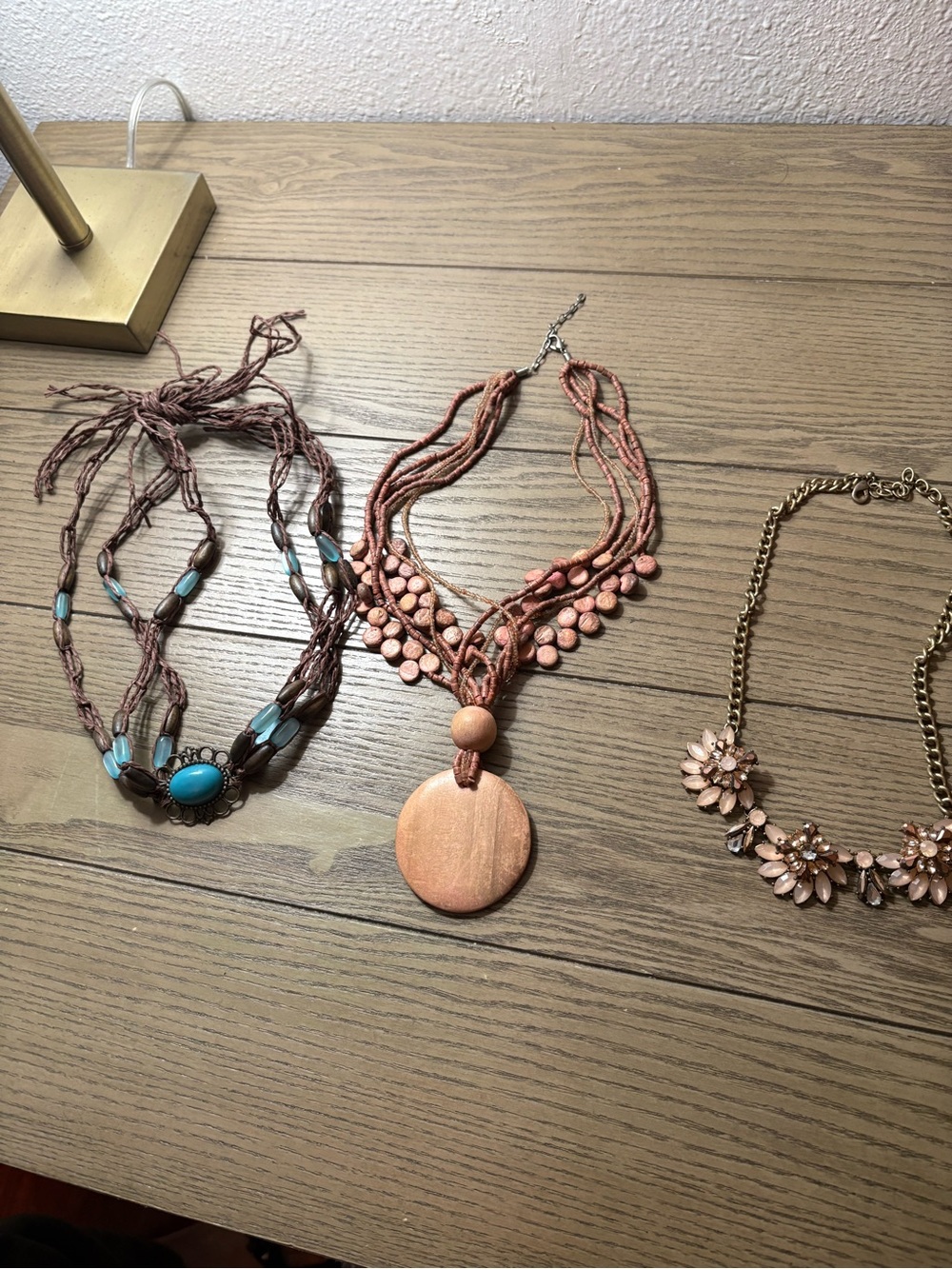 Lot of 3 brown and blue beaded necklaces #boho #festival #beadednecklace